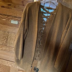 Cute fall cardigan lace up detail back! #FALL #SWEATERWEATHER